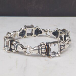 Lagos Caviar Sterling Silver White Topaz Bracelet 18K Accents